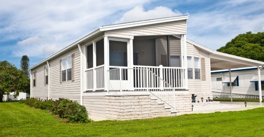 exterior shot of a mobile home